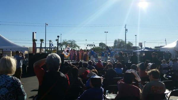 Kids getting ready to do a Korean dance