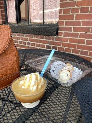 Affogato and cannolo