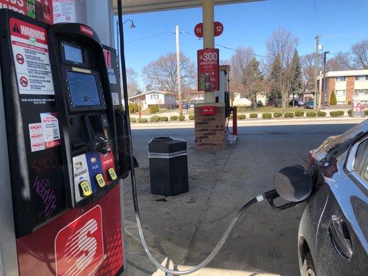 Gas station looking at main road