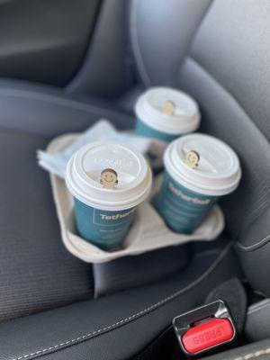 The 3 Amigos Lattes on the go... :)