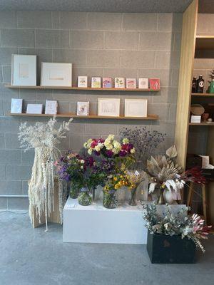 Floral area and cards