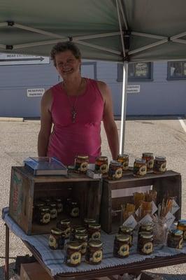 They sell honey as well, and it is wonderful. Here is a picture of them at Boulder Creek's Farmers Market.