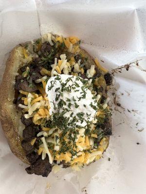 Loaded steak potato