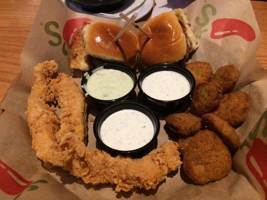 Crispy Chicken Crispers, Fried Pickles, and Big Mouth Bites