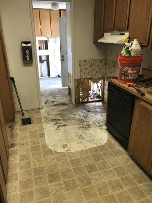 Our Old Kitchen As repairs began