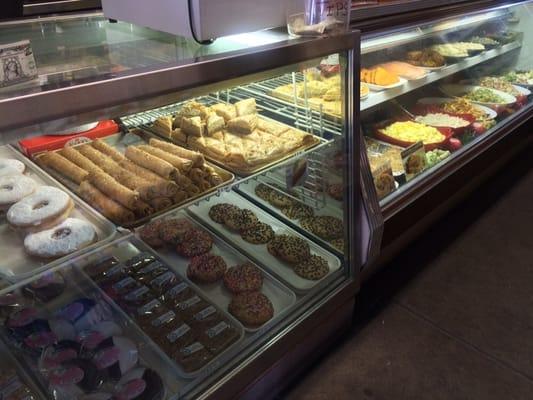 Baklava and other desserts and the salads and other food on the right :)