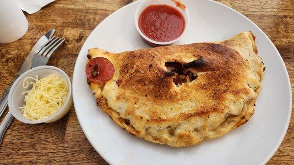 Meat calzone.