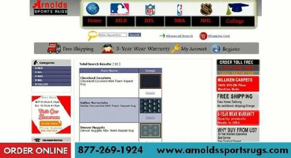 www.arnoldsrugs.com  See our incredible sports rugs - order online 24/7