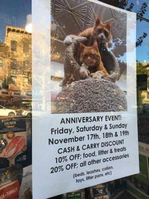 Acme Pet Food Inc. will mark its 32nd Anniversary! Nov.17th, 18th & 19th Stop by for Cash&Carry Discounts!