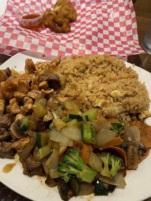 Steak and Chicken hibachi plate