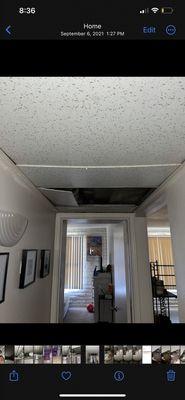 After the leaking AC went on for weeks, the ceiling panels fell off.... Exposing MOLD AND WET WIRES