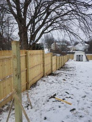 New Wooding dog ear fence