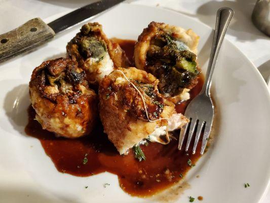 Chicken stuffed with Escarole and Fresh Mozz