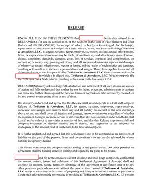 Release they wanted me to sign to not say anything about their incompetence. Page 1.