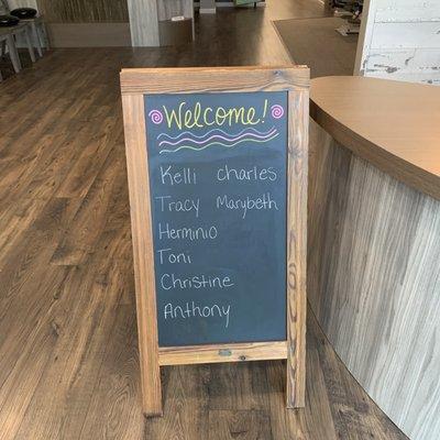 Welcoming sign! :)