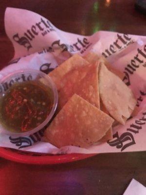 CHIPS & GREEN SALSA MADE ON THE PREMISES