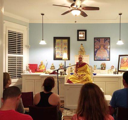 Meditation room at Kadampa Meditation Center in Tampa, FL