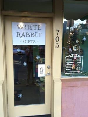 front door at White Rabbit Gifts