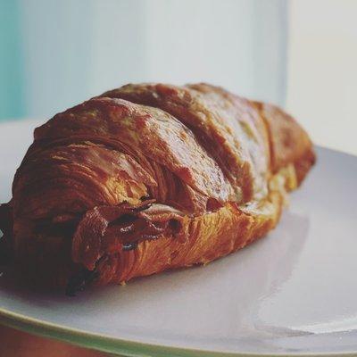 Breakfast croissant sandwich