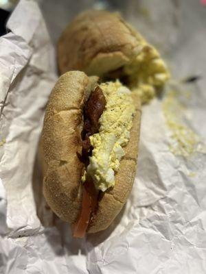 Egg salad sub with Bacon