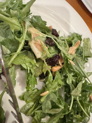 Arugula Salad with lemon vinaigrette- taken after it was half eaten cause we couldn't wait to dive in!