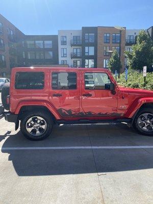 Decals added to the Jeep- ready for the mountains!