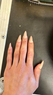 Nails are uneven in thickness and shape