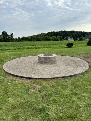 New fire pit installation