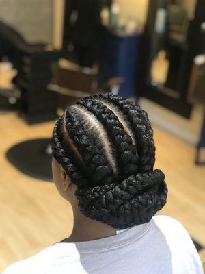 Simple! Our baid services include feed in braids, children's styles , large and small crochet styles , faux locs and even box braids