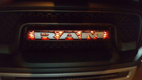 2016 Ram Rebel L.E.D. Back Lit Grill, FIRE Breathing!