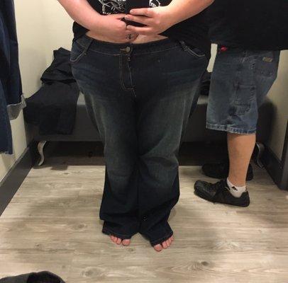 First pair of jeans. After losing 110 pounds, I'm rewarded by Torrid gods...and my husband (he paid LOL)! :)