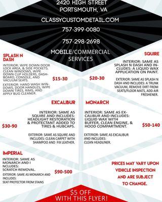 Come in and get your car, truck, or SUV detailed by the experts at Classy Custom Detailing located in Portsmouth VA.