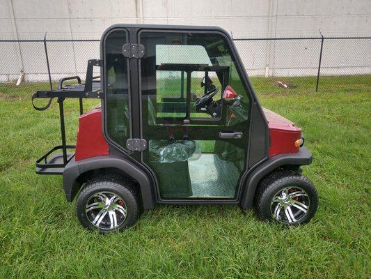 Maroon CV-II golf cart