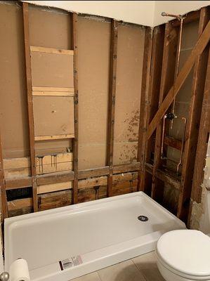 Bathtub to shower remodel