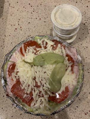 Antipasto Salad with extra ranch