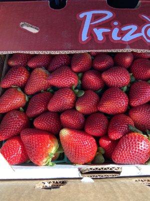 Gorgeous and super delicious half flat of strawberries. Soooo yummy!