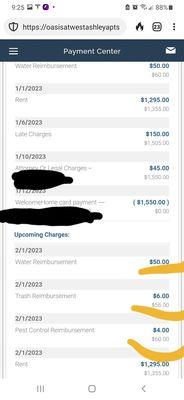 Irregular billing and forced charges without service