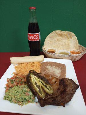 Carne asada plate.