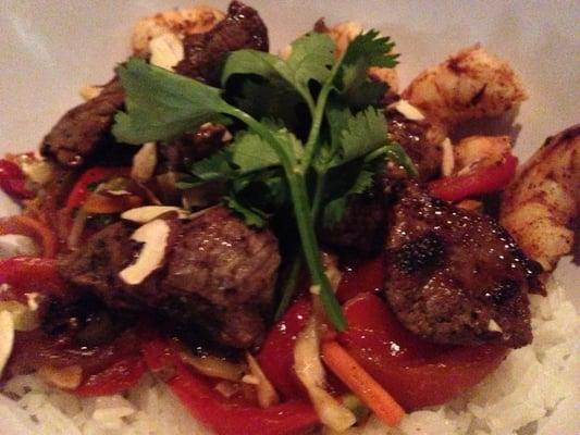 Steak and Shrimp Rice Bowl