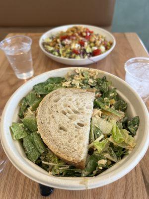 Mexican Caesar Salad & Mediterranean Warm Bowl