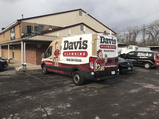 Davis Plumbing on the move!! New Ford Transit wrapped and a hot/cold sewer jetter on the way!! Roots? Grease? No match!!