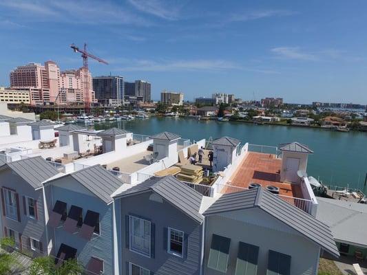 Waterfront townhouse roof replacement on Clearwater Harbor.