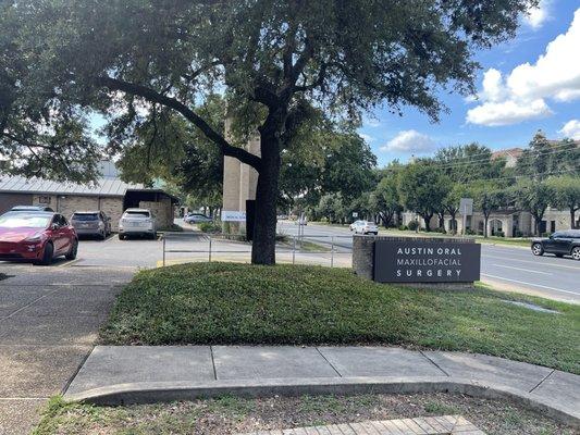 Parking lot and signage