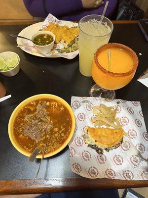 Birria Ramen (Bottom) & QuesaBirria Tacos (Top)