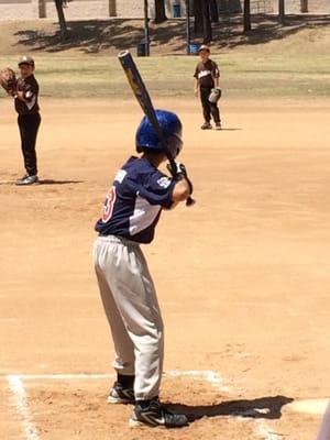 My nephew at bat