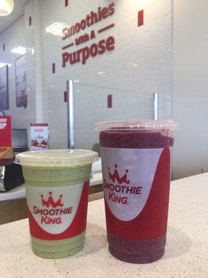 Pineapple and kale, blueberry heaven