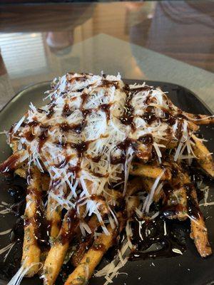 Pesto Fries! Definitely enough to share but maybe with only one another person.