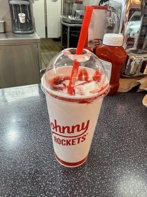 "Full" and foul Strawberry shake