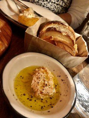 Complimentary ricotta, olive oil, & bread