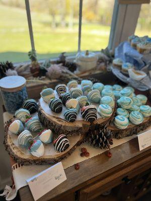 Chocolate covered strawberries & Butter Almond French macarons